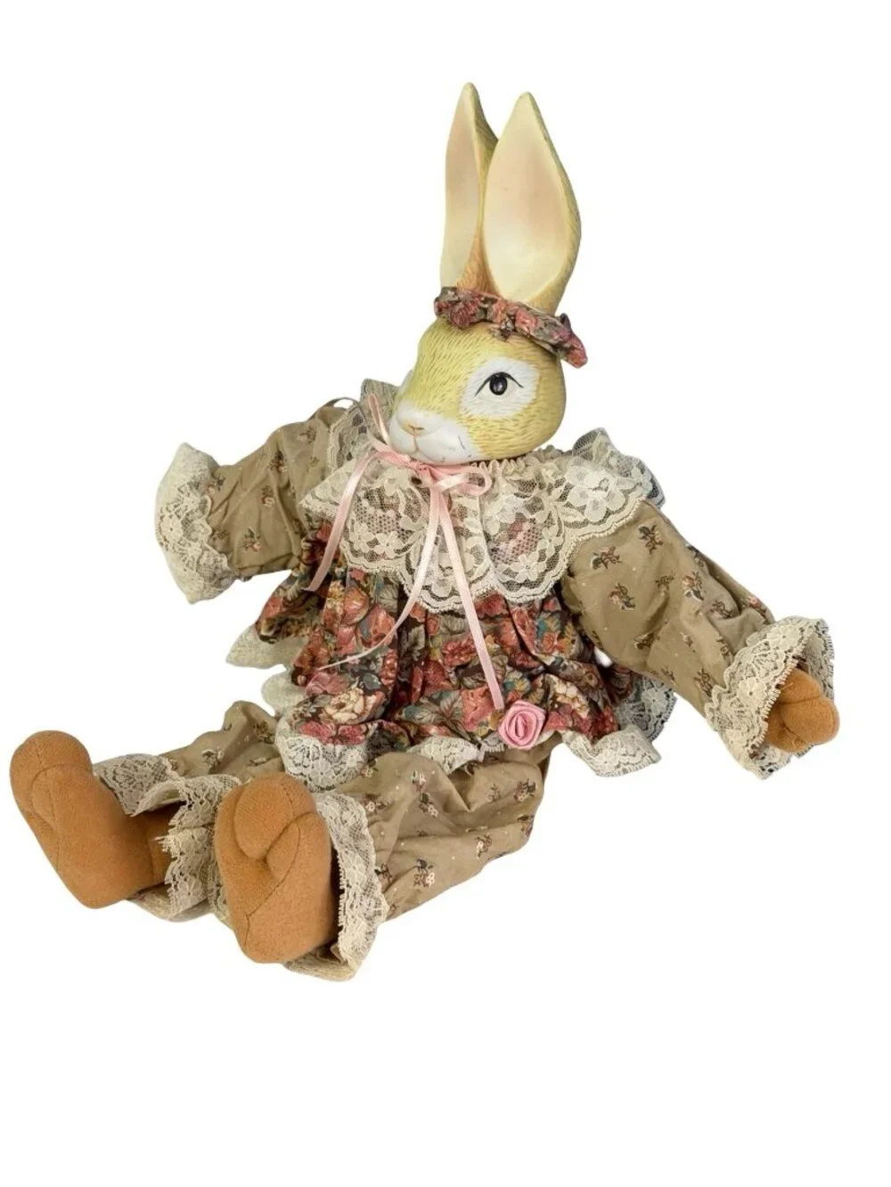 House of Lloyd Wendy Wabbit Bunny Rabbit Plush Doll Lace Floral Victorian Easter